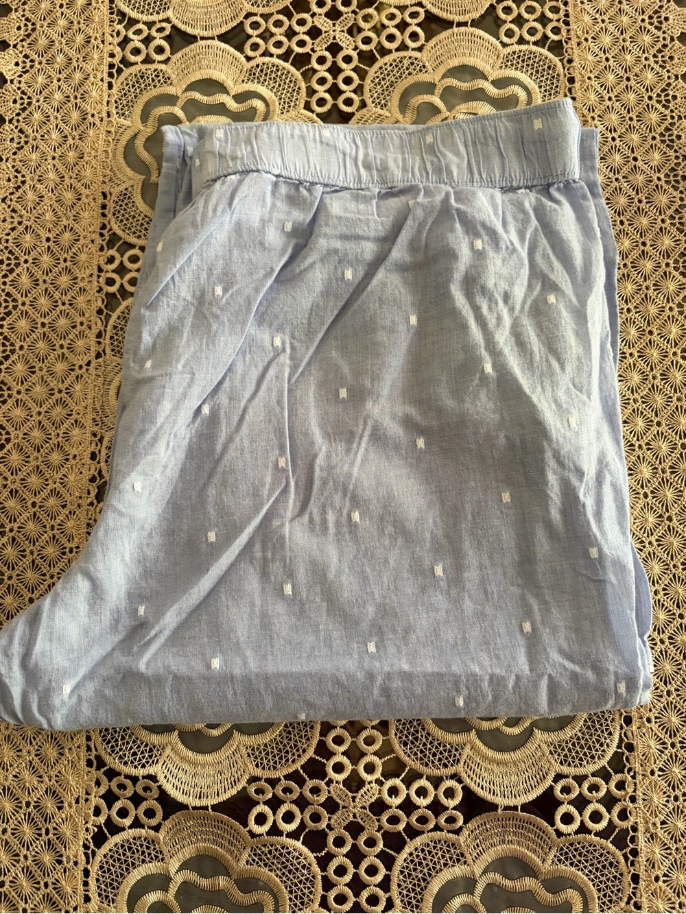 Women's Elastic Waist Linen-Blend Pajama Bottoms